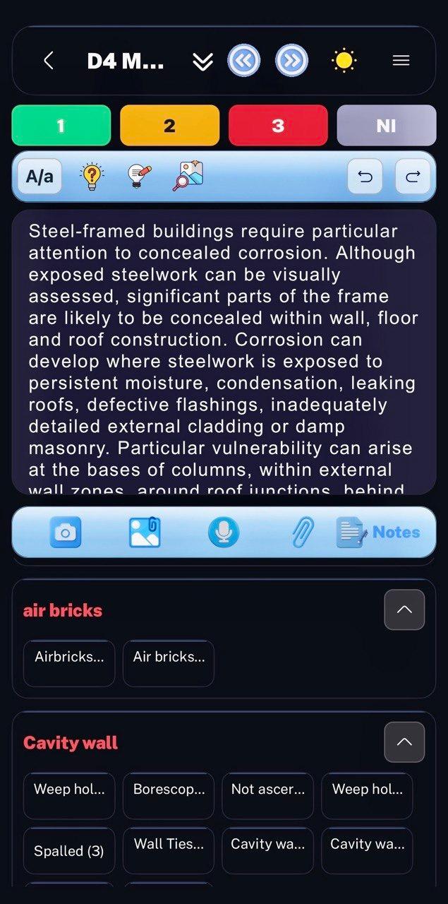 MyReport® mobile app showing an inspection report on iPhone